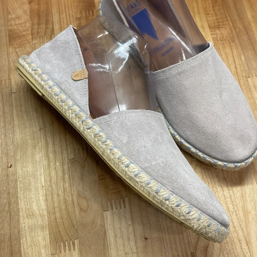 Verbenas Gaudi Grey Suede Espadrille Flats Womens Size 39 Made in Spain